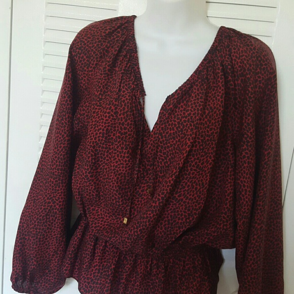 Michael Kors Tops - Michael Kors Black/Red Blouse Top - Size Large